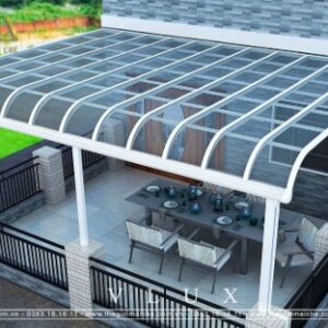 Mái hiên cao cấp khung nhôm đúc nguyên khối